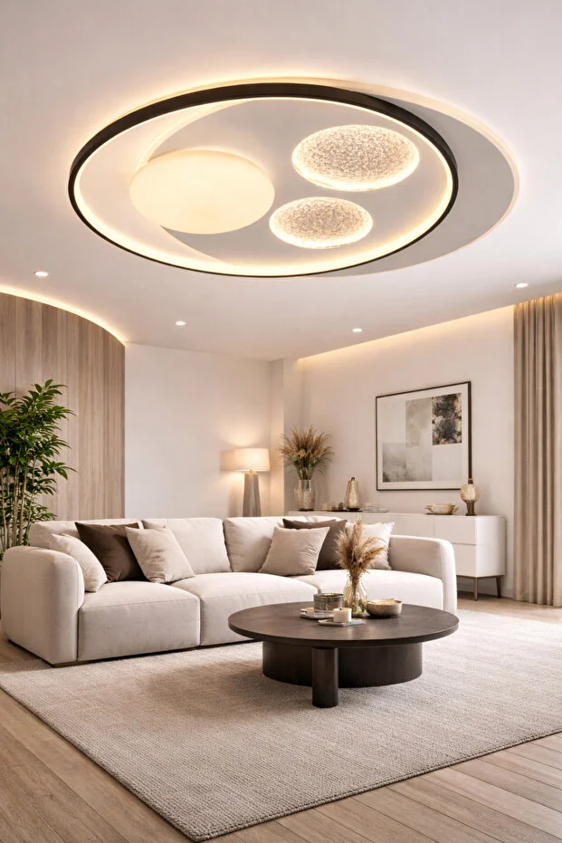 Oscar 50 Cm 3 Renk Işık Özellikli Led'li Modern Salon Mutfak Yatak Odası Avizesi